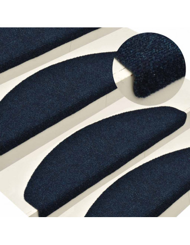 Tappetini Autoadesivi per Scale 30 pz Blu Marino 65x21x4 cm