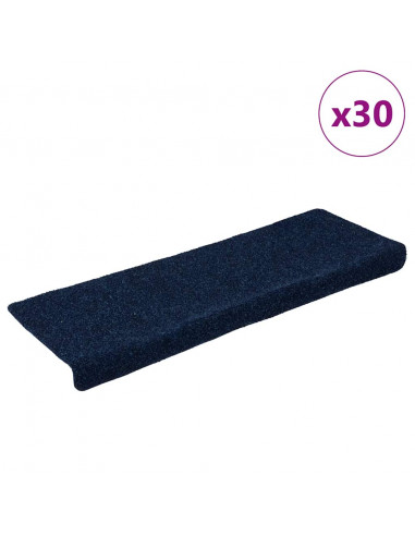 Tappetini Autoadesivi per Scale 30 pz Blu Marino 65x21x4 cm