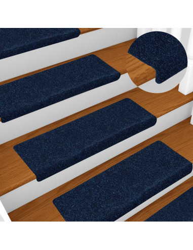 Tappetini Autoadesivi per Scale 30 pz Blu Marino 65x21x4 cm