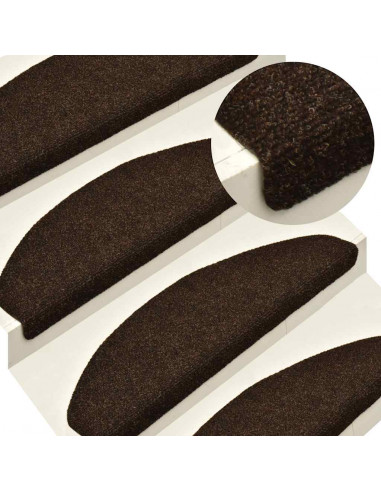 Tappetini Autoadesivi per Scale 30 pz Marrone 56x17x3 cm