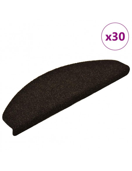 Tappetini Autoadesivi per Scale 30 pz Marrone Scuro 65x21x4 cm