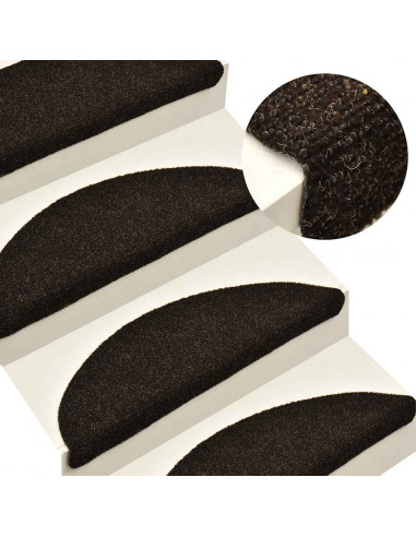 Tappetini Autoadesivi per Scale 30 pz Marrone Scuro 65x21x4 cm