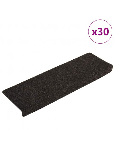 Tappetini Autoadesivi per Scale 30 pz Marrone Scuro 65x21x4 cm