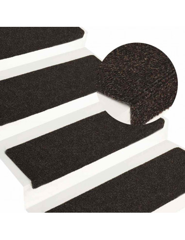 Tappetini Autoadesivi per Scale 30 pz Marrone Scuro 65x21x4 cm