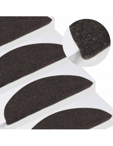 Tappetini Autoadesivi per Scale 30 pz Neri 56x17x3 cm