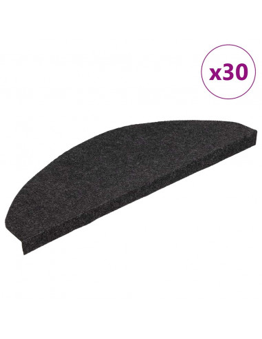 Tappetini Autoadesivi per Scale 30 pz Neri 65x22,5x3,5 cm