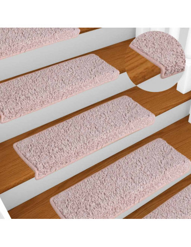 Tappetini per Scale 30 pz 65x21x4 cm Bianchi e Rosa