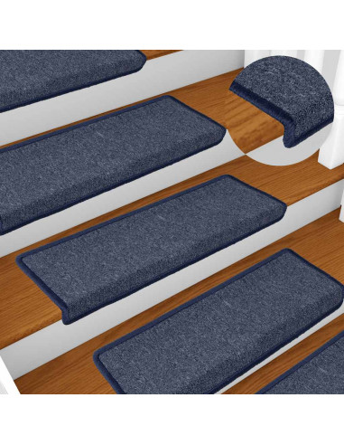 Tappetini per Scale 30 pz 65x21x4 cm Grigi e Blu