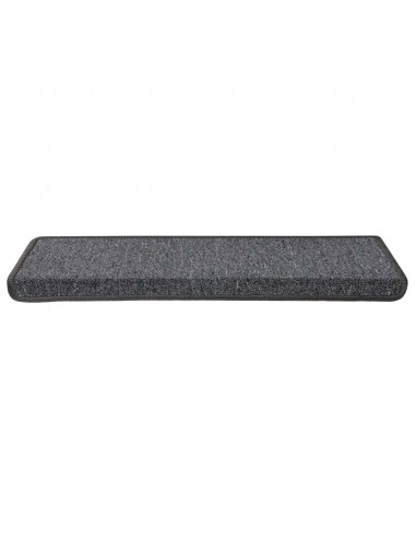 Tappetini per scale 30 pz 65x21x4 cm Grigio scuro Bordo rettangolare