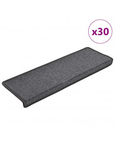 Tappetini per Scale 30 pz 65x21x4 cm Grigio Scuro
