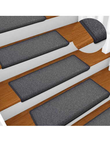 Tappetini per Scale 30 pz 65x21x4 cm Grigio Scuro