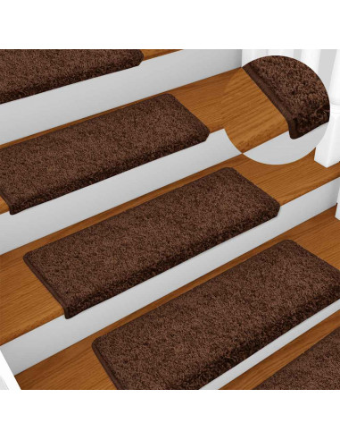 Tappetini per Scale 30 pz 65x21x4 cm Marroni