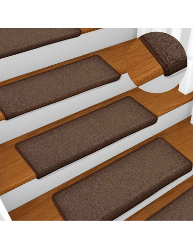 Tappetini per Scale 30 pz 65x21x4 cm Marroni