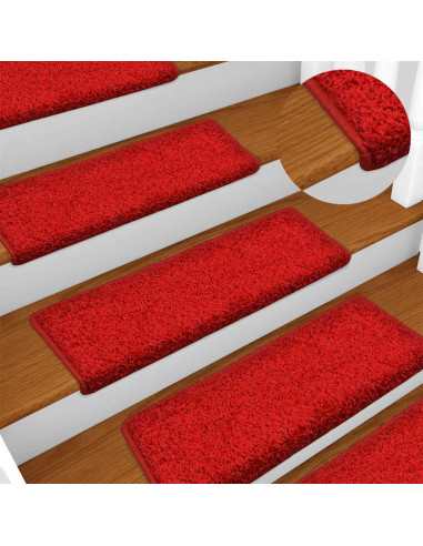 Tappetini per Scale 30 pz 65x21x4 cm Rossi