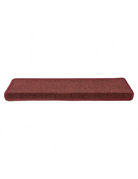 Tappetini per scale 30 pz 65x21x4 cm Bordeaux bordo rettangolare