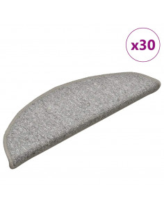 Tappetini per Scale 30 pz Grigio Chiaro 56x17x3 cm