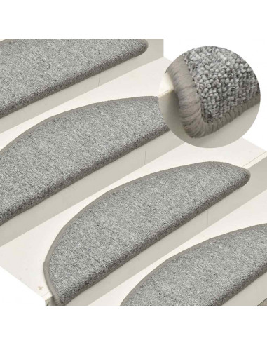 Tappetini per Scale 30 pz Grigio Chiaro 56x17x3 cm