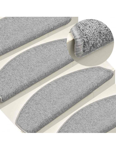 Tappetini per Scale 30 pz Grigio Chiaro 65x24x4 cm