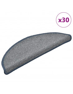 Tappetini per Scale 30 pz Grigio Chiaro e Blu 56x17x3 cm