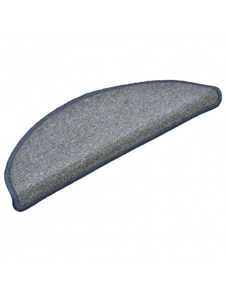 Tappetini per Scale 30 pz Grigio Chiaro e Blu 56x17x3 cm