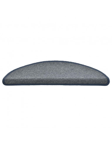 Tappetini per Scale 30 pz Grigio Chiaro e Blu 56x17x3 cm