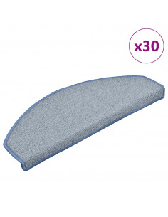 Tappetini per Scale 30 pz Grigio Chiaro e Blu 65x24x4 cm
