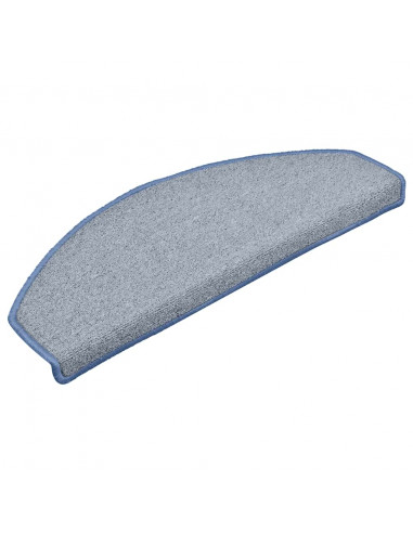 Tappetini per Scale 30 pz Grigio Chiaro e Blu 65x24x4 cm