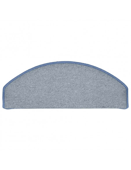 Tappetini per Scale 30 pz Grigio Chiaro e Blu 65x24x4 cm