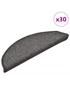 Tappetini per Scale 30 pz Grigio Scuro 56x17x3 cm