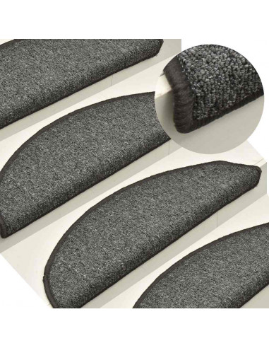 Tappetini per Scale 30 pz Grigio Scuro 56x17x3 cm