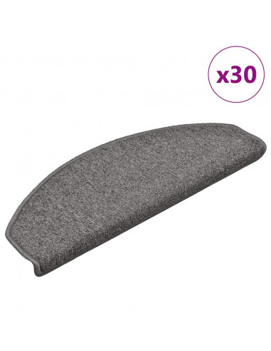 Tappetini per Scale 30 pz Grigio Scuro 65x24x4 cm