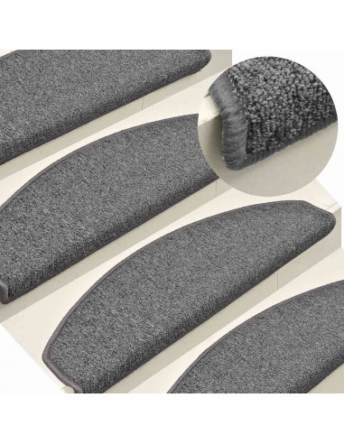 Tappetini per Scale 30 pz Grigio Scuro 65x24x4 cm