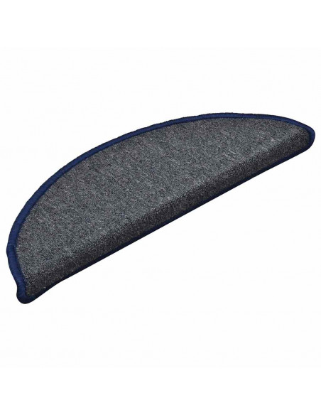Tappetini per Scale 30 pz Grigio Scuro e Blu 56x17x3 cm