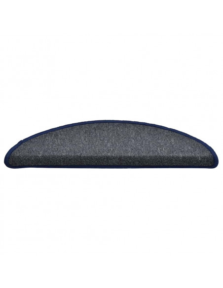 Tappetini per Scale 30 pz Grigio Scuro e Blu 56x17x3 cm