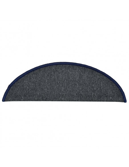 Tappetini per Scale 30 pz Grigio Scuro e Blu 56x17x3 cm