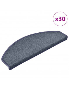 Tappetini per Scale 30 pz Grigio Scuro e Blu 65x24x4 cm