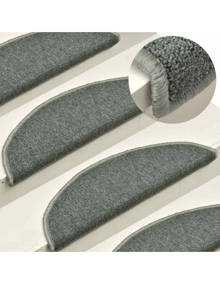 Tappetini per Scale 30 pz Verde Scuro 56x17x3 cm