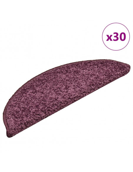 Tappetini per Scale 30 pz Viola Scuro 56x17x3 cm
