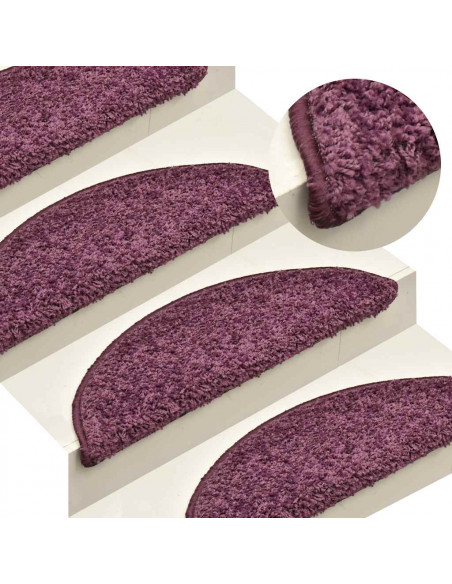 Tappetini per Scale 30 pz Viola Scuro 56x17x3 cm