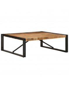 Tavolino 100x100x35 cm in Legno Massello di Mango Grezzo