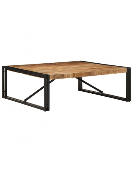 Tavolino 100x100x35 cm in Legno Massello di Mango Grezzo