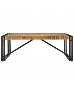 Tavolino 100x100x35 cm in Legno Massello di Mango Grezzo 2