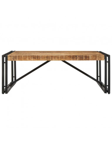 Tavolino 100x100x35 cm in Legno Massello di Mango Grezzo