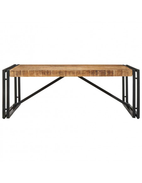 Tavolino 100x100x35 cm in Legno Massello di Mango Grezzo