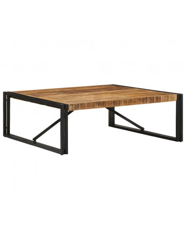 Tavolino 100x100x35 cm in Legno Massello di Mango Grezzo