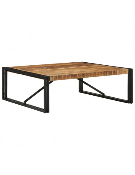 Tavolino 100x100x35 cm in Legno Massello di Mango Grezzo