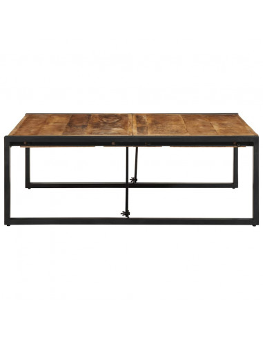 Tavolino 100x100x35 cm in Legno Massello di Mango Grezzo