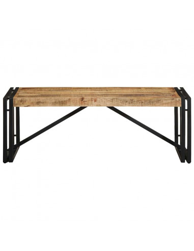 Tavolino 100x50x35 cm in Legno Massello di Mango Grezzo