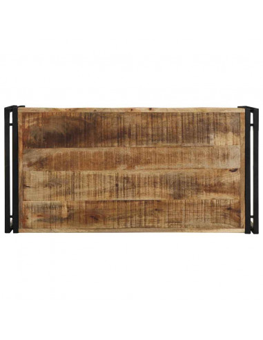 Tavolino 100x50x35 cm in Legno Massello di Mango Grezzo