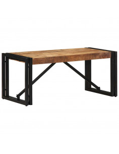 Tavolino 80x40x35 cm in Legno Massello di Mango Grezzo